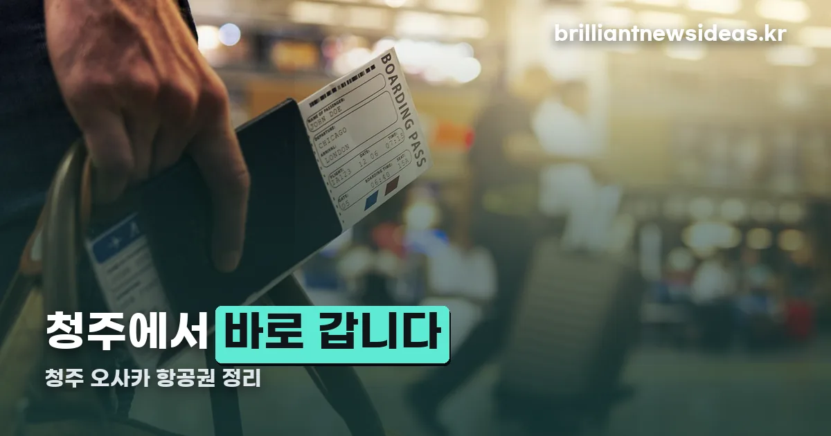 청주 오사카 항공권 정리 썸네일