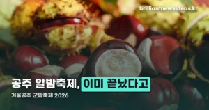 공주 알밤축제 — 진짜 이름은 ‘겨울공주 군밤축제’, 이미 끝났습니다