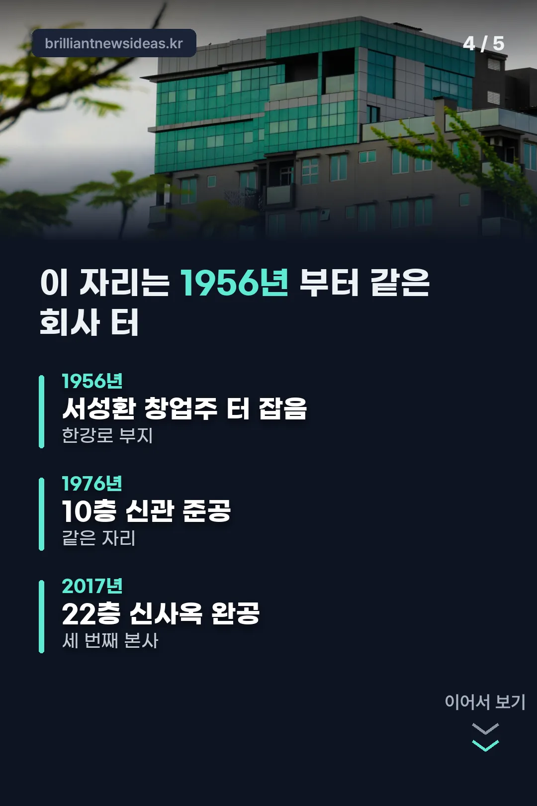 같은 자리 세 번째 본사 역사
